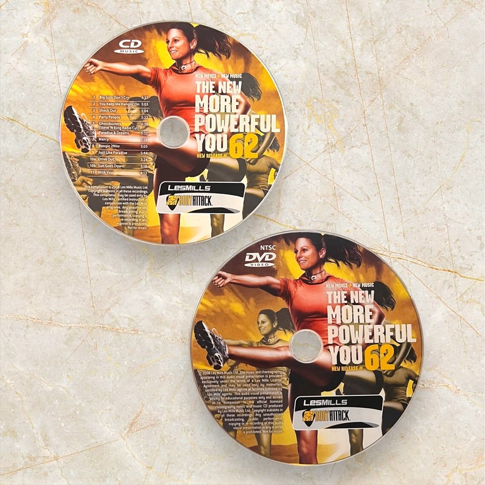 Les Mills BODYATTACK 62 CD, DVD, & Choreography Booklet
